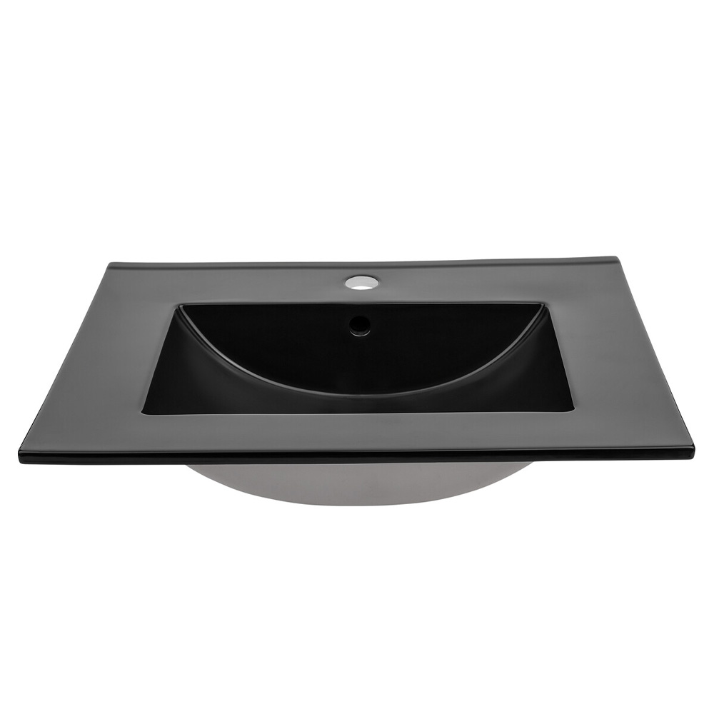 Vasque 60cm LAVA encastrable céramique noir mat